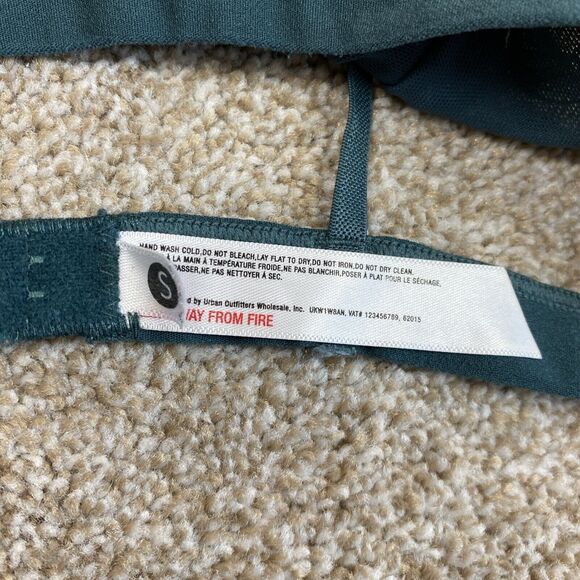 Urban Outfitters Unlined Floral Lace Bralette Teal Gold Womens Size S Boho - Picture 4 of 6